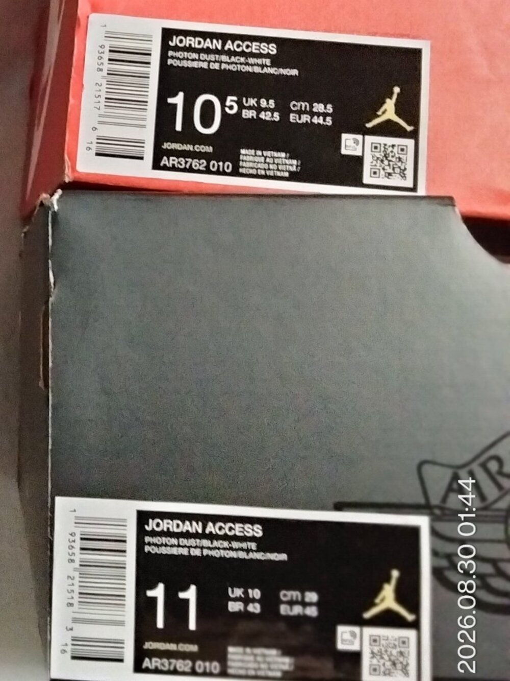Nike Air Jordan Access Photon Dust Black White Men's Shoes AR3762-010 Box No Lid